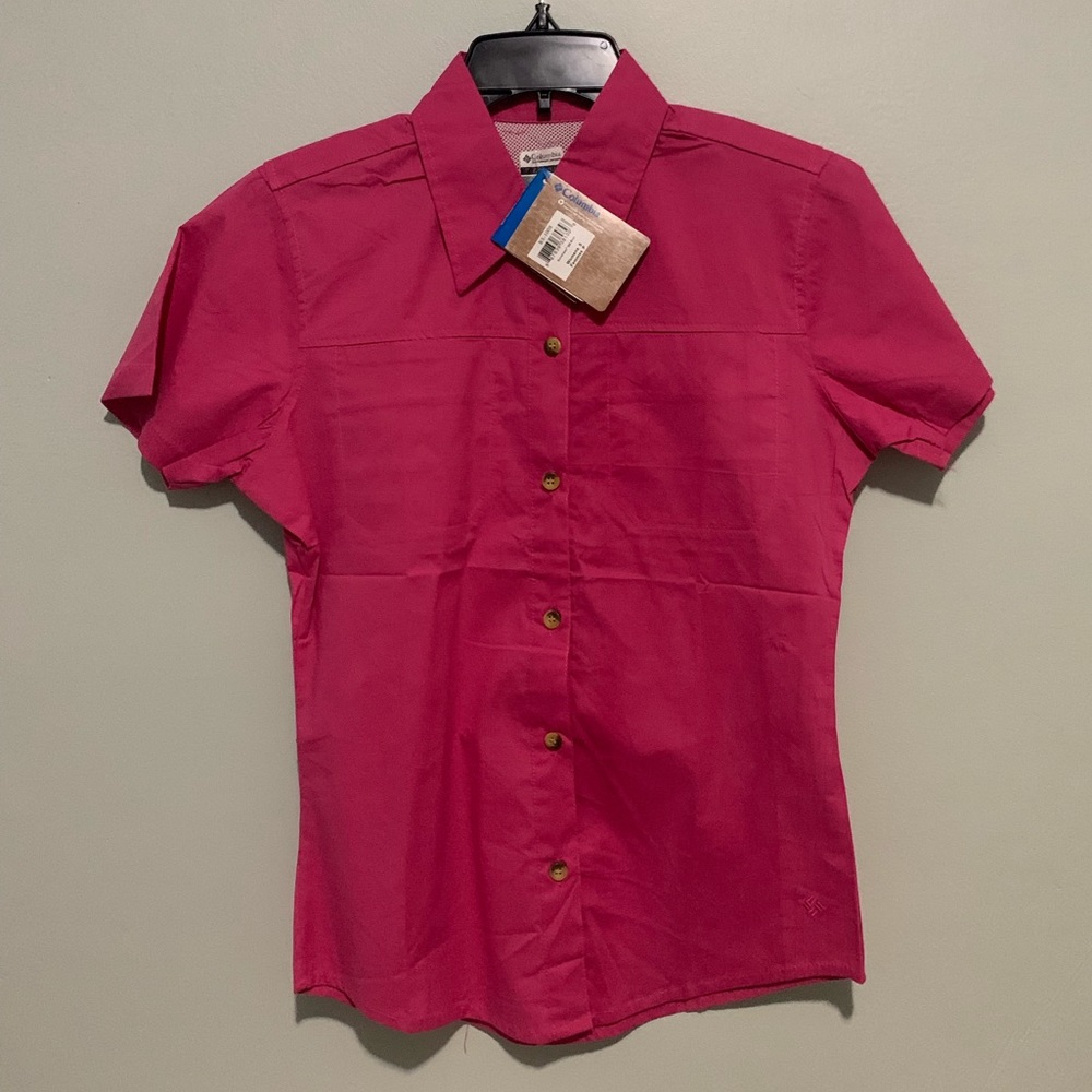 NWT Cranberry Columbia PFG Vented Short Sleeve S